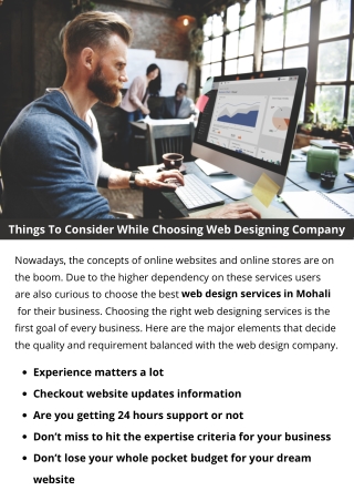 Things To Consider While Choosing Web Designing Company