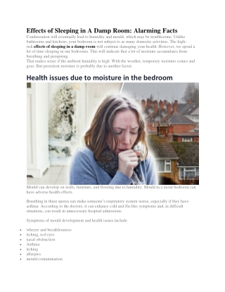 Effects of Sleeping in A Damp Room