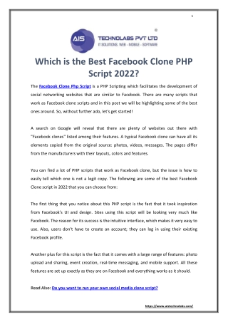 Which is the Best Facebook Clone PHP Script 2022?