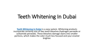 Teeth Whitening In Dubai
