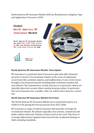 North America RV Insurance Market Share, Size, Demand, Key Players by Forecast 2