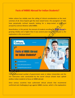 Facts of MBBS Abroad for Indian Students?