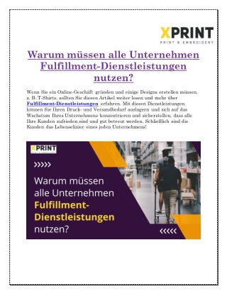 Warum müssen alle Unternehmen Fulfillment-Dienstleistungen nutzen?