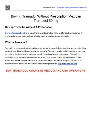 Buying Tramadol online Without Prescription Mexican Tramadol 50 mg