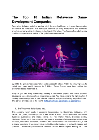 The Top 10 Indian Metaverse Game Development Companies