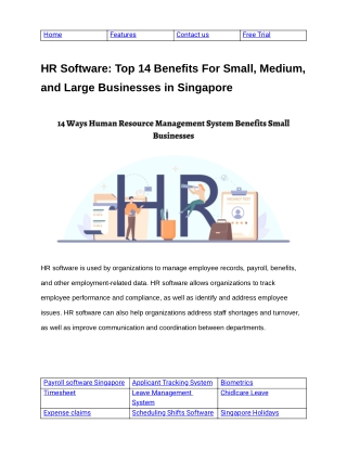 HR Software Top 14 Benefits For Small, Medium, and Large Businesses in Singapore