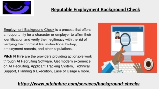 Reputable Employment Background Check