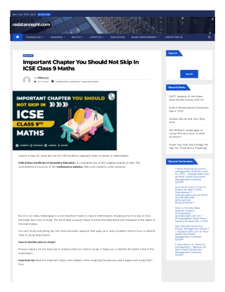 Important Chapter You Should Not skip In ICSE Class 9 Maths-PW
