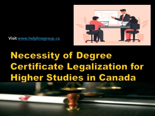 Necessity of Degree Certificate Legalization for Higher Studies