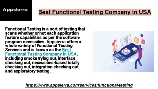 Best Functional Testing Company in USA