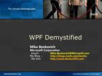 WPF Demystified