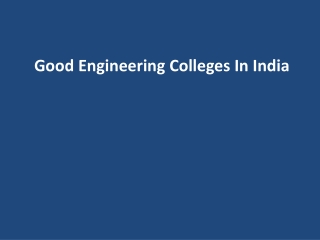 Good Engineering Colleges In India