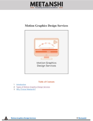 Motion Graphics Design Services