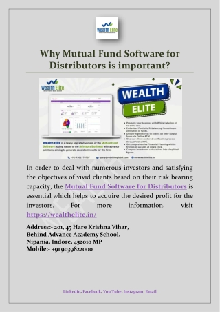 Why Mutual Fund Software for Distributors is important