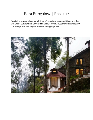 Bara Bungalow | Rosakue