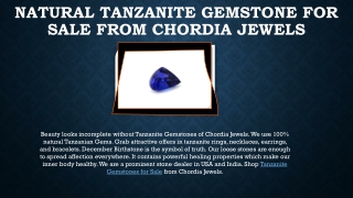 Natural Tanzanite Gemstone for Sale from Chordia Jewels