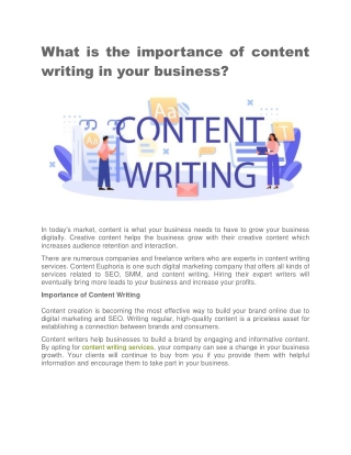 What is the importance of content writing in your business