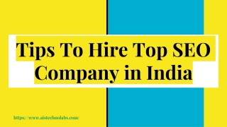 Tips To Hire Top SEO Company in India