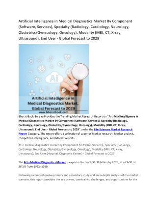 Artificial Intelligence in Medical Diagnostics Market, Global Forecast to 2029