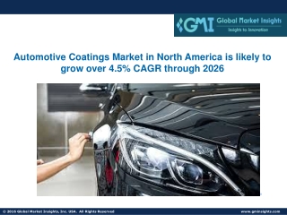 Automotive Coatings Market in North America is likely to  grow over 4.5% CAGR