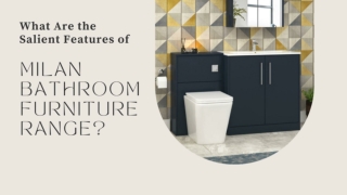 What Are the Salient Features of Milan Bathroom Furniture Range