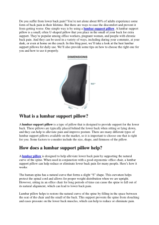 The Best Lumbar Support Pillows For Daily Use