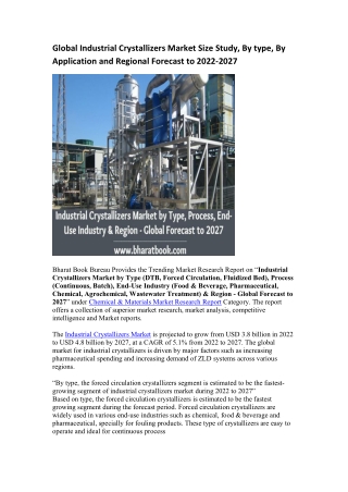 Global Industrial Crystallizers Market Research Report 2022-2027