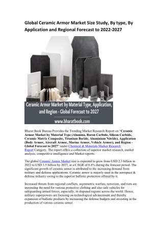 Global Ceramic Armor Market Research Report 2022-2027