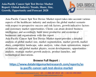 Asia-Pacific Cancer Spit Test Device Market size to Reach USD 209.46 million