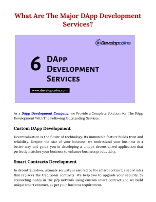 What Are The Major DApp Development Services?