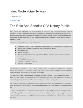 Inland Mobile Notary Services