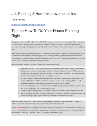 JLL Painting & Home Improvements, Inc