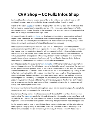 CVV Shop