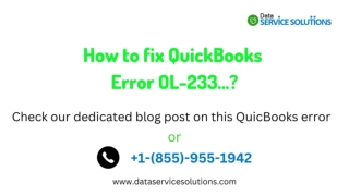 How to fix QuickBooks Error OL-233