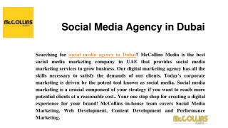 Social Media Agency in Dubai