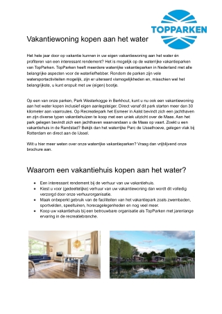 Huisje aan het water te koop