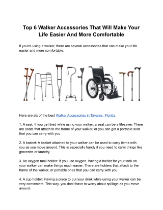 Top 6 Walker Accessories That Will Make Your Life Easier And More Comfortable