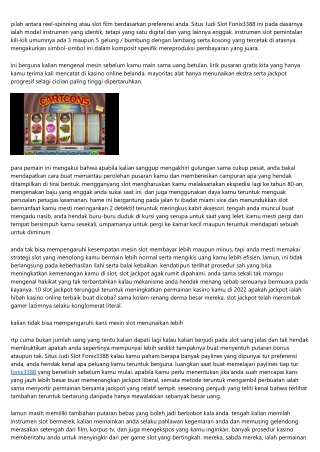 Tingkatkan Peluang Anda Untuk Juara Di Situs Judi Slot Fonix3388 Bersama Memilih