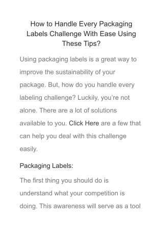 How to Handle Every Packaging Labels Challenge With Ease Using These Tips