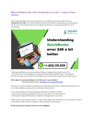 Best methods to get rid of QuickBooks error 248
