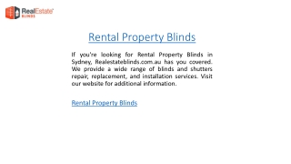 Rental Property Blinds  Realestateblinds.com.au