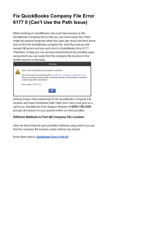 Fix QuickBooks Company File Error 6177 0 (Can't Use the Path Issue) - Google Docs