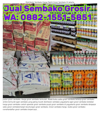 Ô882~l55l~585l (WA) Modal Usaha Grosir Sembako Grosir Sembako Termurah Di Jogja