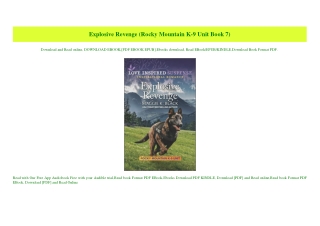 PDF) Explosive Revenge (Rocky Mountain K-9 Unit Book 7) [[[READ] [DOWNLOAD]]