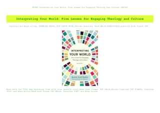 EPUB$ Interpreting Your World Five Lenses for Engaging Theology and Culture [EBOOK]