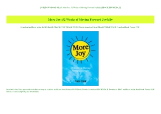 [PDF] DOWNLOAD READ More Joy 52 Weeks of Moving Forward Joyfully [EBOOK EPUB KIDLE]