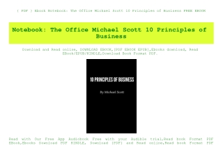 { PDF } Ebook Notebook The Office Michael Scott 10 Principles of Business FREE EBOOK