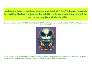 (READ)^ nightmare before christmas journal notebook Ã¢Â€Â“ 7.5x9.5 horror journals for writing  halloween journal for ad