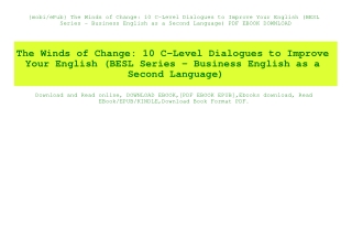 {mobiePub} The Winds of Change 10 C-Level Dialogues to Improve Your English (BESL Series - Business English as a Second