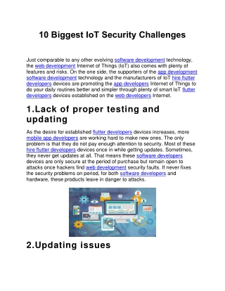 10 Biggest IoT Security Challenges